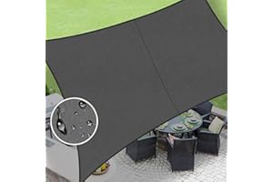 LOVE STORY Waterproof 10' x 13' Rectangle Dark Grey Sun Shade Sail Cannoy UV Resistant for Outdoor Patio Garden Backyard (We Make Custom Size)