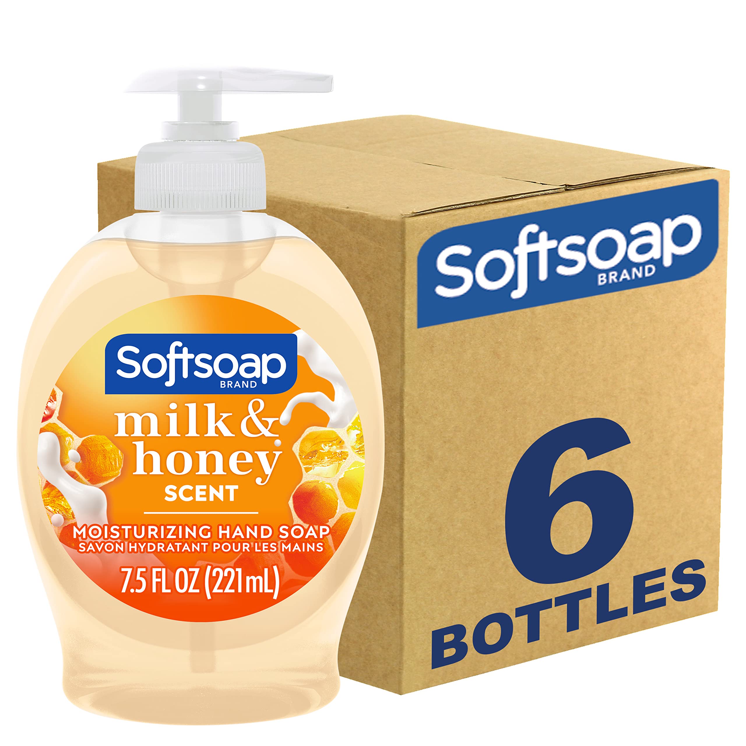 Photo 1 of Softsoap Moisturizing Liquid Hand Soap, Milk and Honey, 7.5 Fluid Ounce, Pack of 6 (Package may vary)