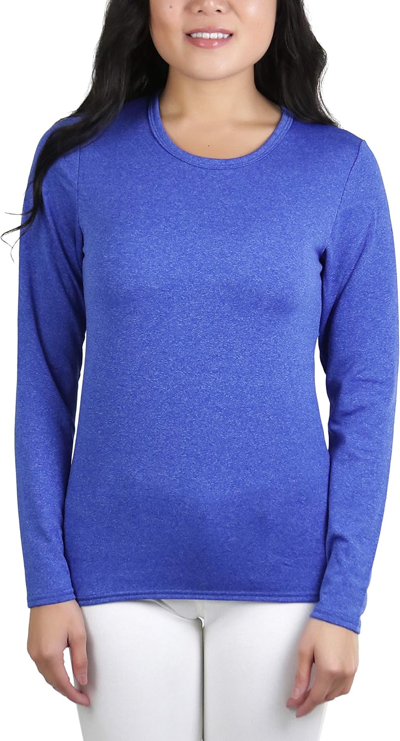 ToBeInStyle Women’s Crew Neck Fleece Lined Long Sleeve Tee Thermal Tops at  Women’s Clothing store