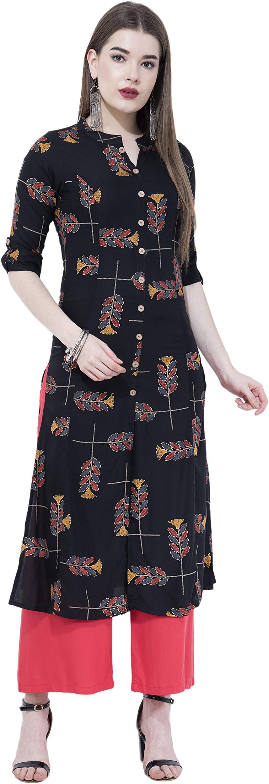 Women Designer Straight A-Line Kurta Kurtis top Tunic Dresses Silk Rayon Cotton