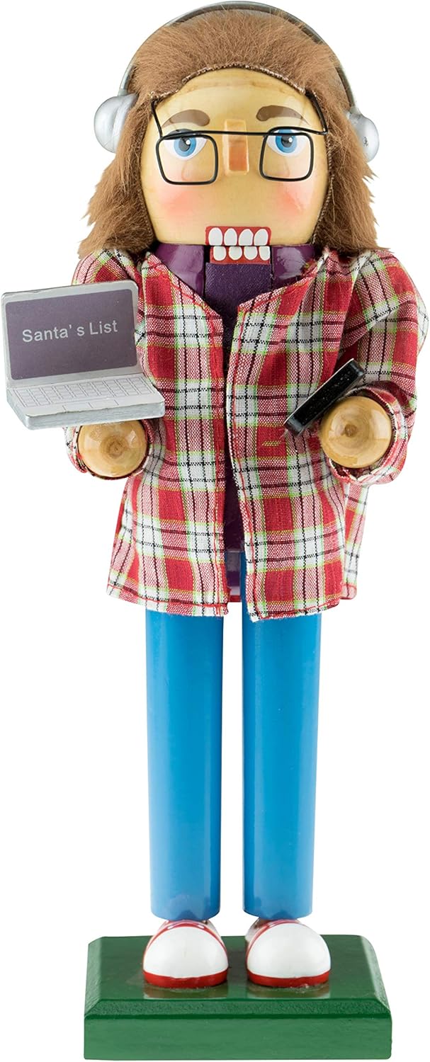 Nutcrackers - Clever Creations Software Developer 10 Inch Traditional Wooden Nutcracker, Festive Christmas Décor for Shelves and Tables