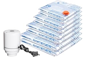 MEIQIHOME Vacuum Storage Bags with Electric Air Pump 8 Combo (2 Jumbo/2 Large/2 Medium/2 Small), Plastic Packaging Bags,Travel Vacuum Bags For Luggage,Clothes, Pillows, Comforters, Blankets, Bedding