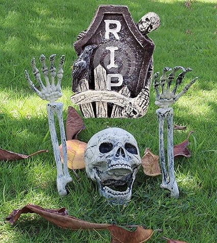 Amazon Com Scary Skull And Hands Skeleton Realistic Skeleton