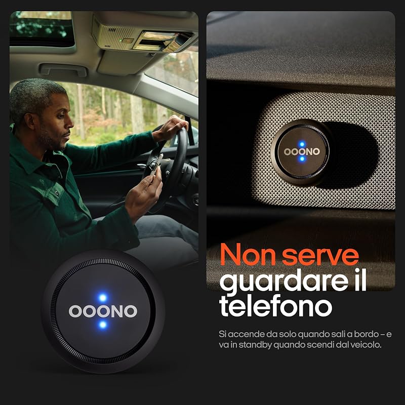 Co-Driver 1 rilevatore autovelox nero – avvisi autovelox e pericoli in tempo reale | senza abbonamento | batteria al litio 3 V | compatibile Apple CarPlay e Android Auto