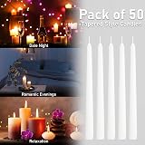 DECO EXPRESS Candles Set 50 Pack White Unscented Dripless Tapered 8 Hr view 6