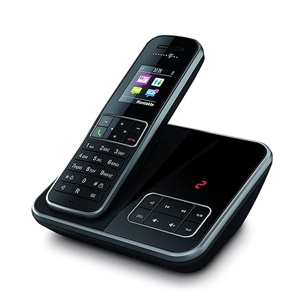 Telekom Sinus A 406 Schnurlostelefon mit Anrufbeantworter und Grafikdisplay (Farbe: schwarz, 200 Telefonbucheinträge, 40 Min 