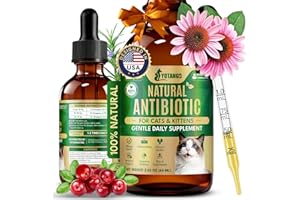 YOTANGO Natural Antibiotics for Cats, Cat Antibiotics for UTI & Itch Support, Immune, Digestive, Allergy, Skin & Coat Support for Cats and Kittens, for All Ages & Breeds (Chicken Flavor-60ml)