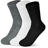 KUWUAZA Womens Cotton Socks, Cute Crew Socks Thin Cotton Socks Women Above Ankle Bootie Socks 3 Pairs