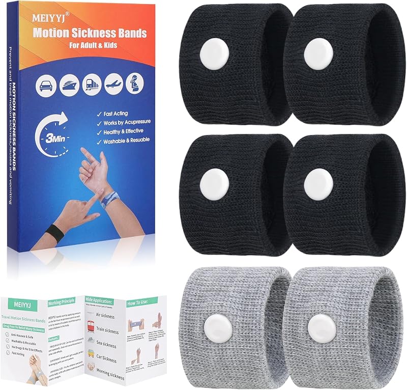 MEIYYJ Travel Sickness Bands for Adults and Kids Acupressure Wristbands