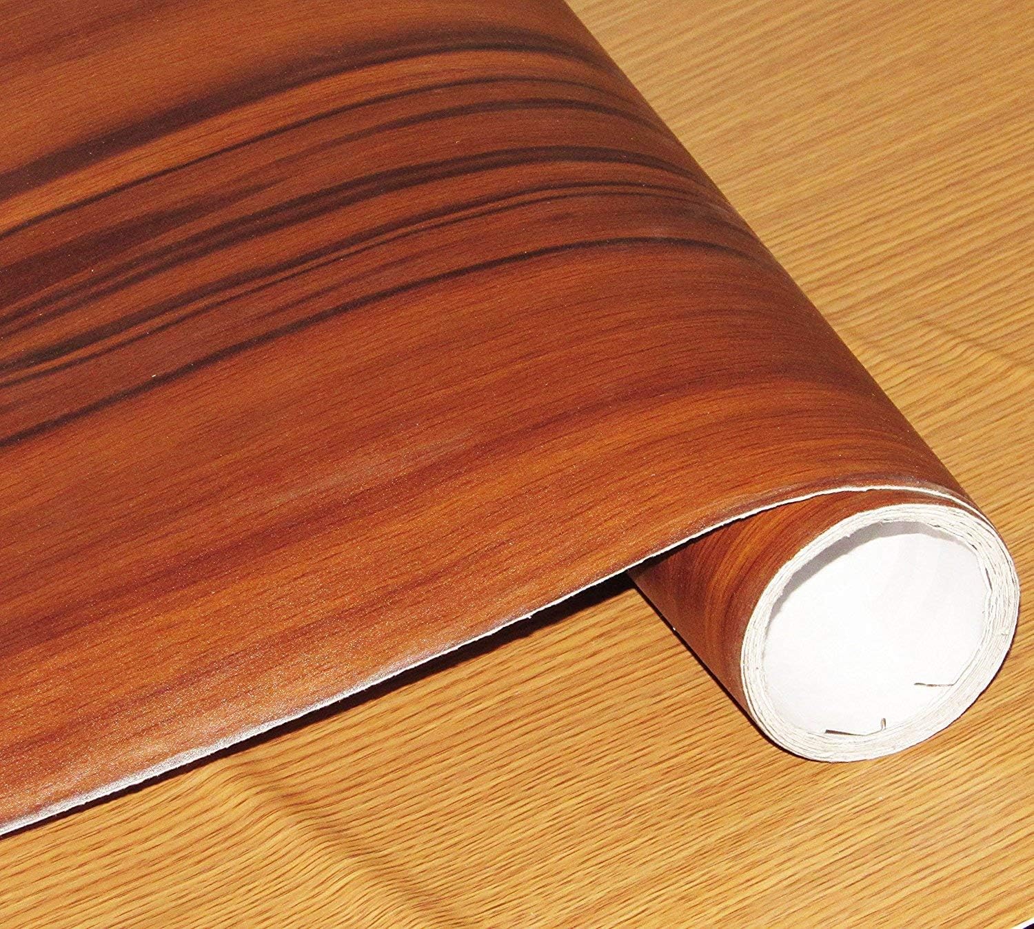 Darahs PVC Self Adhesive Brown Wood Grain Waterproof Wallpaper Old Furniture Vinyl Stickers-(12 inch x 50 inch)