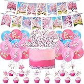 Cherry Blossom Party Decorations Cherry Blossom Birthday Party Supplies Japanese Decorations Includes Birthday Banner Cake Topper Cupcake Toppers Balloons for Wedding Bridal Baby Shower Decorations