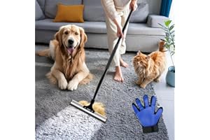 Carpet Rake for Pet Hair Removal – Carpet Scraper – Dog & Cat - Pet Hair Broom for Rugs, Furniture – Adjustable Rug Broom for Pet by Okköbi