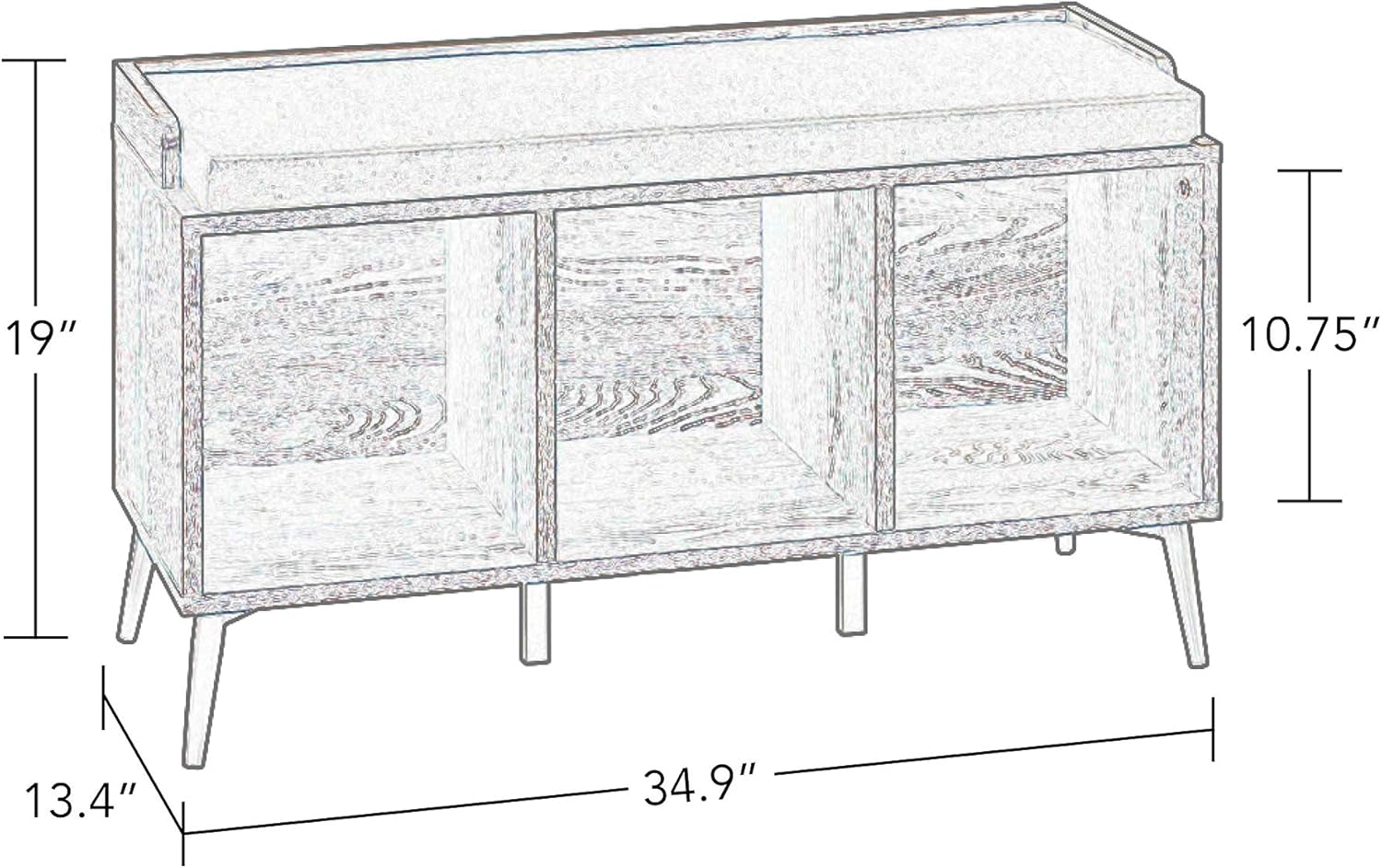 RiverRidge Home Storage Bench, Weathered: Kitchen & Dining