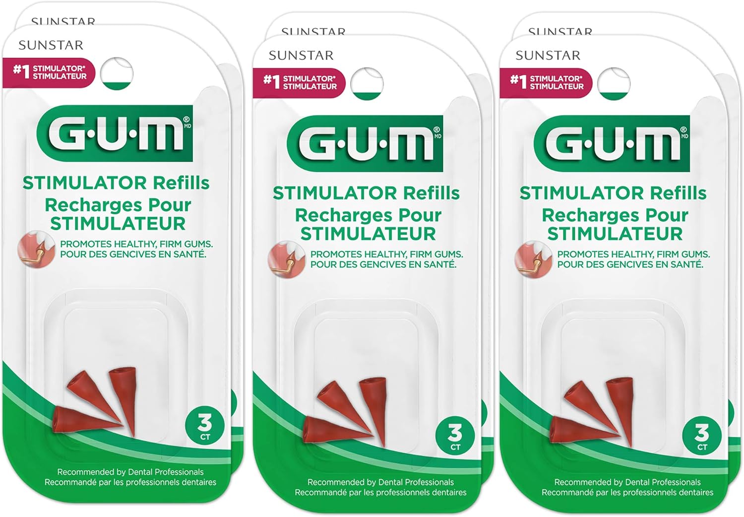 GUM Stimulator Rubber Tip Refills, 3 Count (Pack of 6) Industrial & Scientific