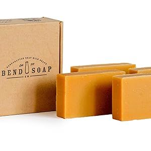 Bend Soap Company All Natural Handmade Goat Milk Soap for Dry Skin Relief, Eucalyptus Spearmint, 4 Count