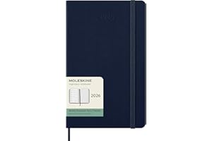 Moleskine Classic 12 Month 2026 Weekly Planner, Hard Cover, Large (5" x 8.25"), Sapphire Blue, 144 pages