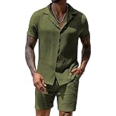 URRU Mens 2 Piece Outfits Summer Fashion Short Sleeve Shirt and Shorts Set Beach Tropical Vacation Outfits Sets