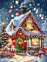 cdsnxore 5D Diamond Painting Kit Christmas Snow House 30x40 cm view 1
