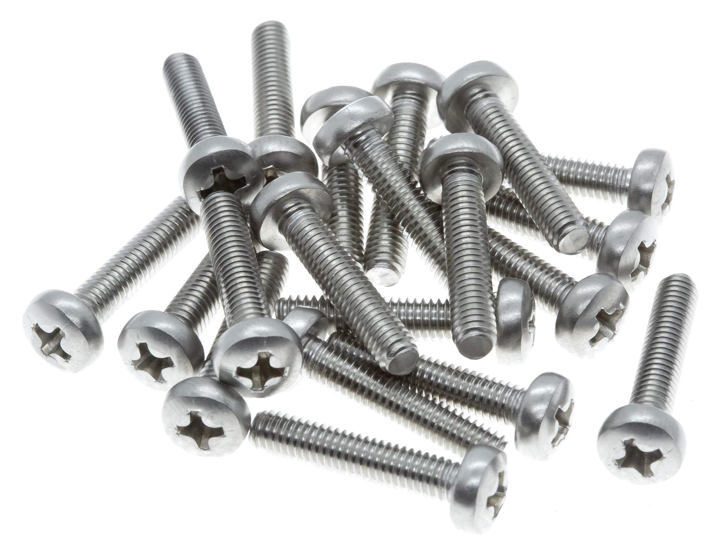 M4 (4mm x 25mm) Phillips Pan Head Machine Screws - Stainless Steel A2 (Pack of 20) DIN 7985 F11BC