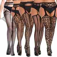 Womens 5 Pairs Suspender Pantyhose Sexy 