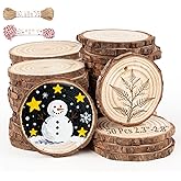Timburst 50 Pcs Wood Slices, 2.3"-2.8" Unfinished Wooden Discs for Crafts, Wood Round, Wooden Circles for Crafts,DIY, Splice, Paint, Art,Home Ornament, Christmas, Party, Wedding Decor