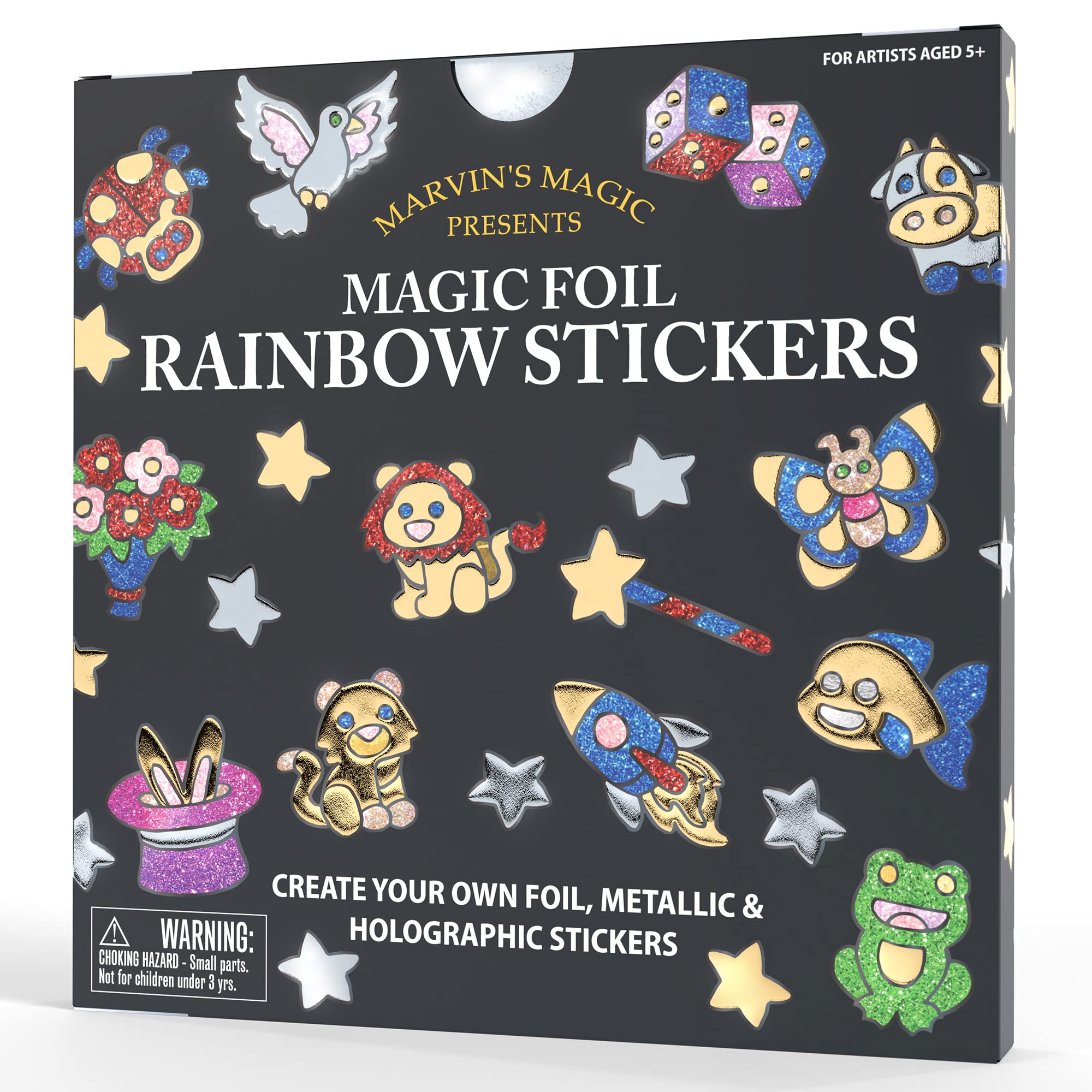 Marvin's Magic - Magic Foil Rainbow Stickers - Foil, Metallic & Holographic - Magical Art Supplies - 150 Stickers & More