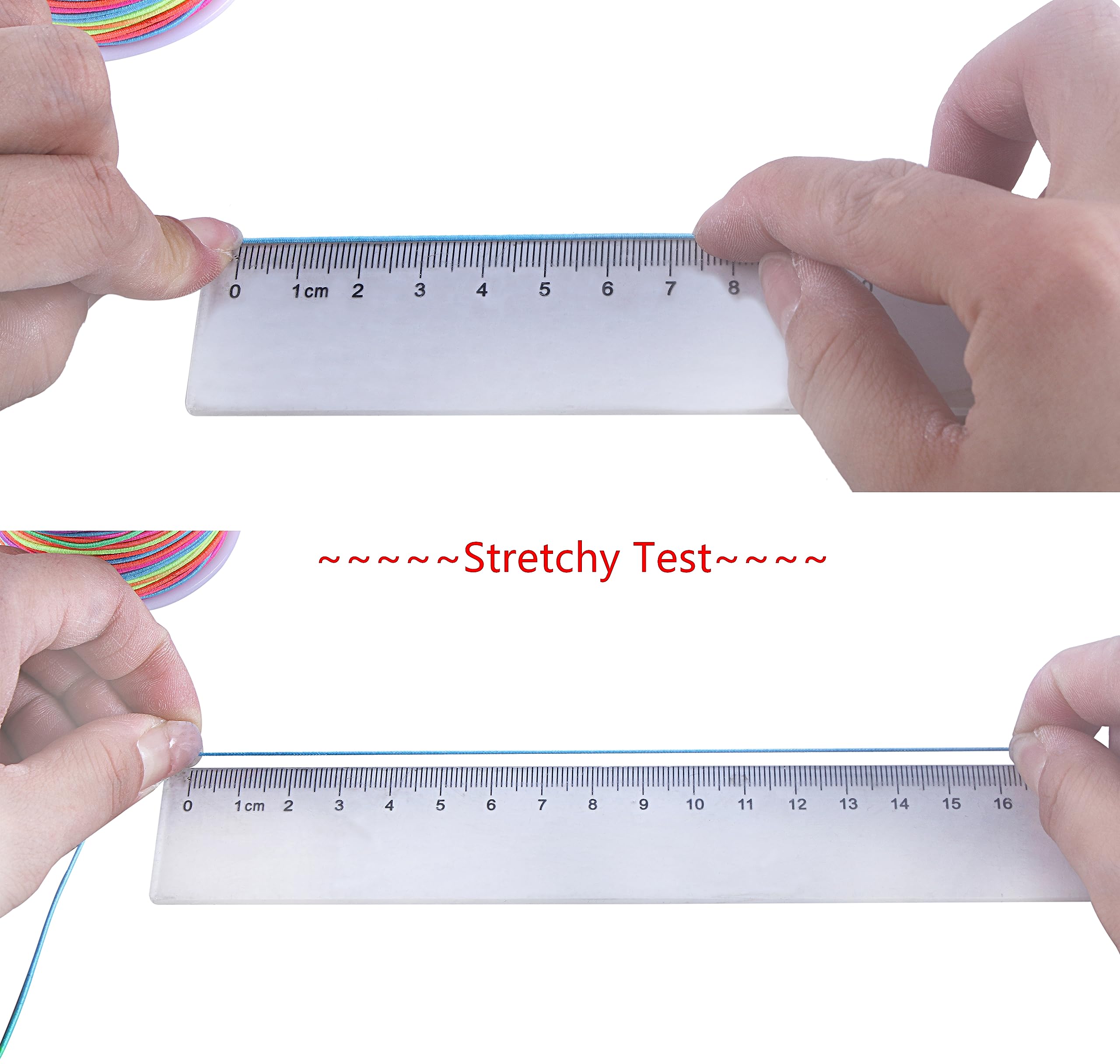 KONMAY 1.0mm Stretchy Bracelet String, 150 Yards Durable Mixed Elastic Cord for Jewelry Making, Beading, Necklaces, DIY Crafts, and Sewing Projects