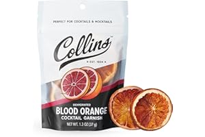 COLLINS CHICAGO Collins Dehydrated Blood Orange Cocktail Garnish Slices, 1.3 oz – Made In USA – Perfect for Negronis, Margaritas, Mocktails & Desserts – Premium Drink & Food Garnish – 1.3 oz