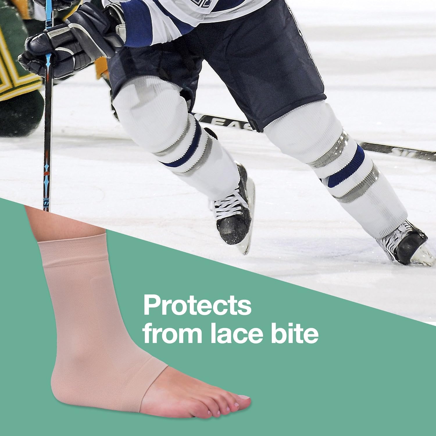 ZenToes Padded Skate Socks for Lace Bite Protection - 1 Pair - for Hockey, Skating and Tall Boots: Health & Personal Care