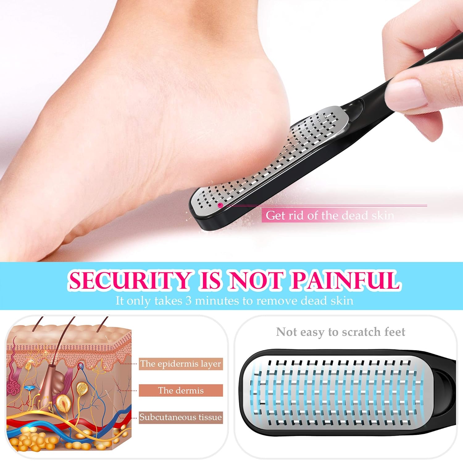 Fotwen Foot files, Callus Remover for Feet, Foot scrubber for dead skin and Nail Toenail Clipper, Pedicure Set 15 in 1 Foot Care Kit to Remove Hard Skin for Women Men Salon or Home… : Beauty
