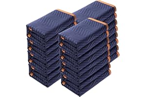VEVOR Moving 12 80" x 72" (42 lb/dz Weight) Professional Non-Woven & Recycled Cotton Material Packing Blankets, Blue