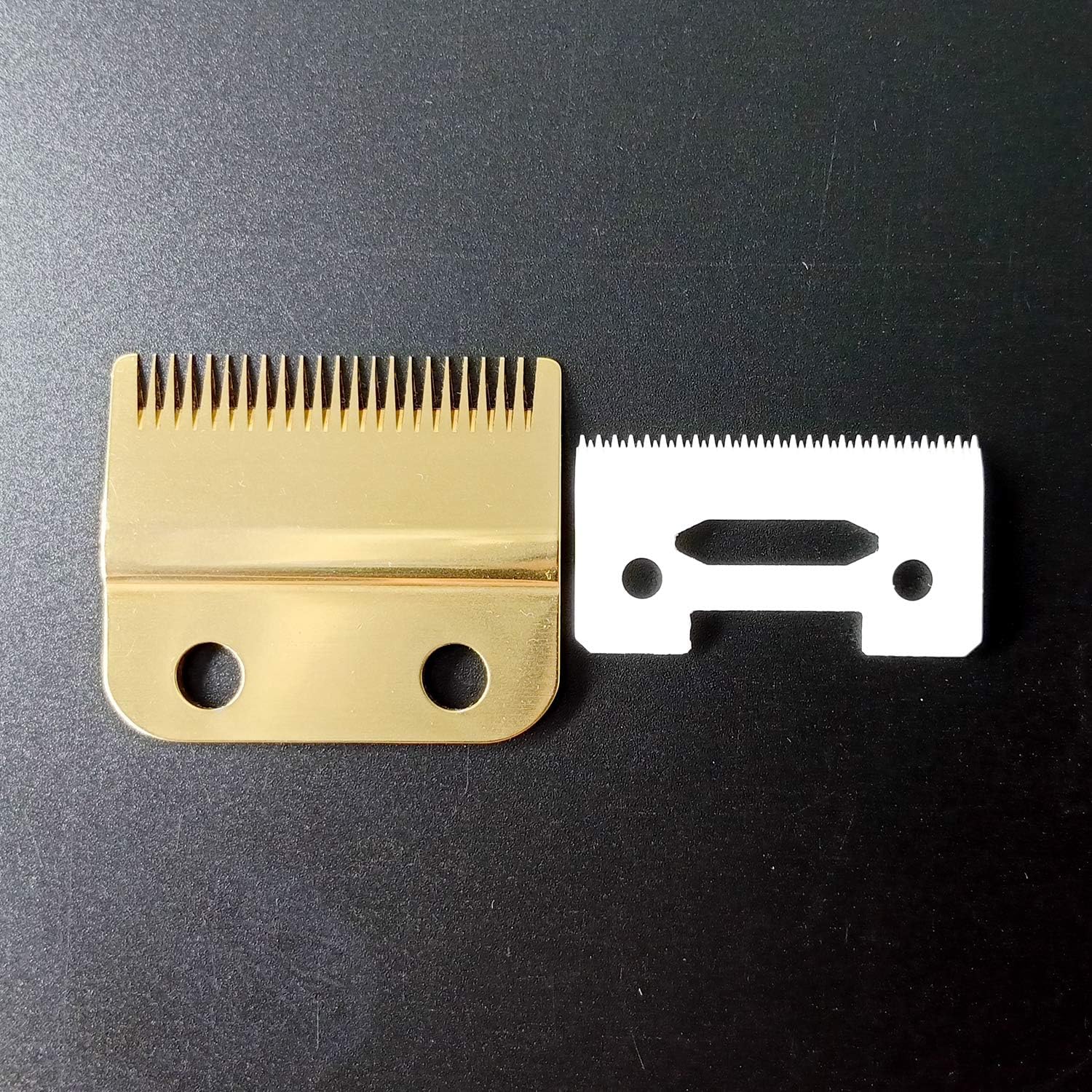 Professional Standard Stagger-Tooth 2 Hole Hair Clipper Trimmer Replacement Blade #2161,Detailer Blade Set,Ceramic Blade,Fits for the 5 Star Series Cordless Magic Clip,Including Screws,Gold
