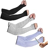 cobee 3 Pairs level 5 Cut Resistant Sleeves, 18 In Anti Cut Arm Protection Sleeves Thumb Slot Cut Protection Gardening Sleeves for Men Women Arm Protector for Thin Skin