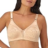 Bali Women's Wireless Lace Bra, Double Support Lace Bras for Women, Stay-in-Place Straps, Full Coverage, Comfortable
