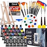 Acrylic Paint Set,46 Piece Professional Painting Supplies with Paint Brushes, Acrylic Paint, Easel, Canvases, Palette, Paint 