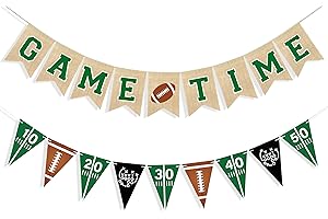 Uniwish Game Time Burlap Banner Football Party Decorations Sports Football Theme Baby Shower Birthday Party Favors Indoor Outdoor Home Decor
