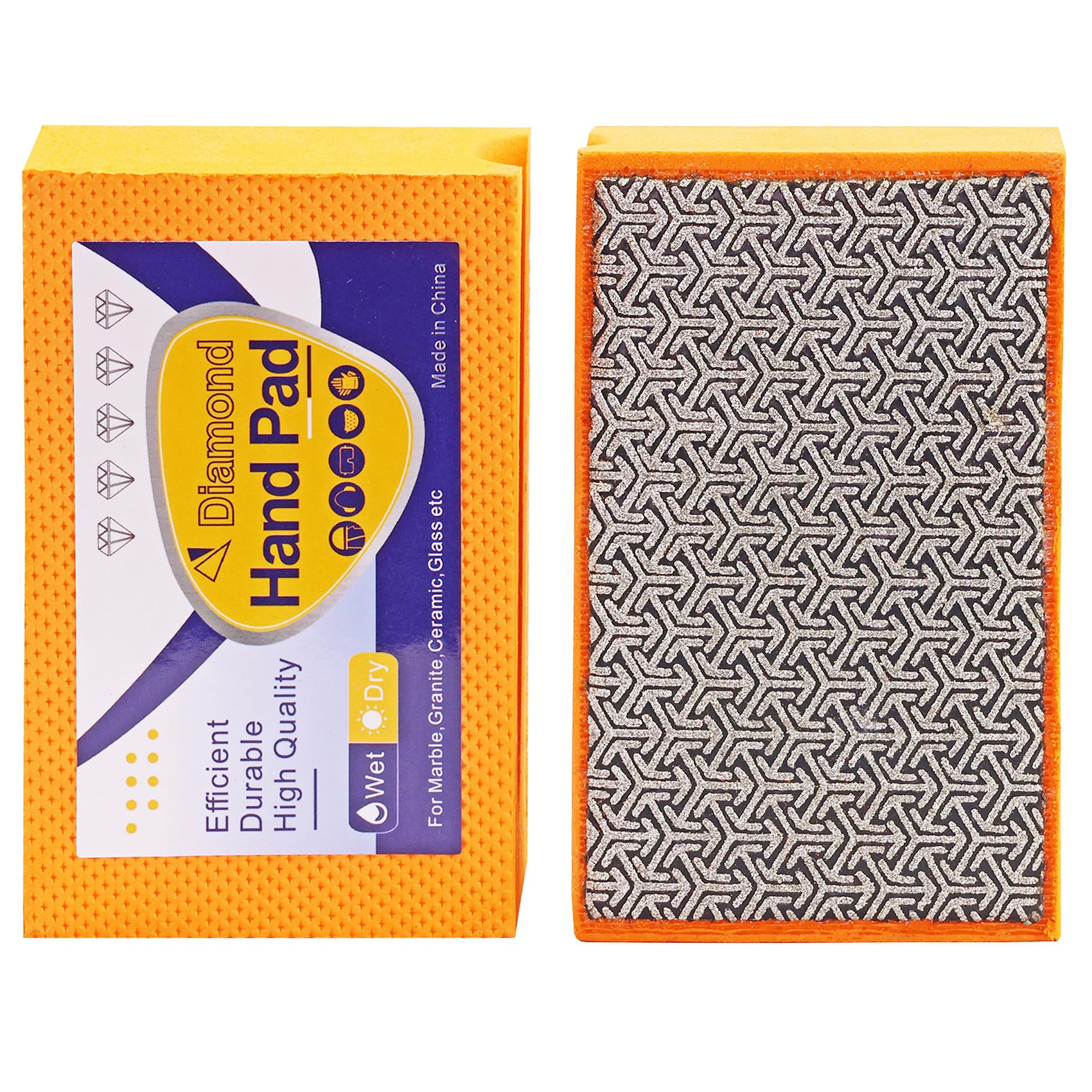 SHDIATOOL Diamond Hand Polishing Pads, Electroplated Sanding Grinding Disc for Granite Marble Glass Stone Concrete Grit 100(2pcs)