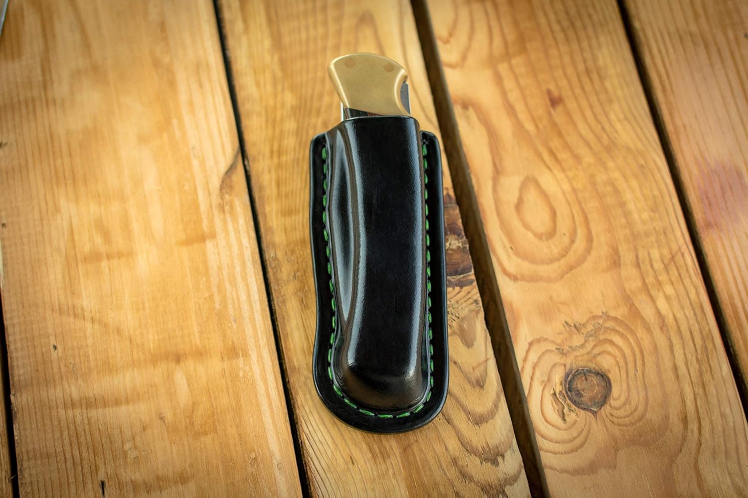 Custom leather sheath for Buck knife, Friction sheath with