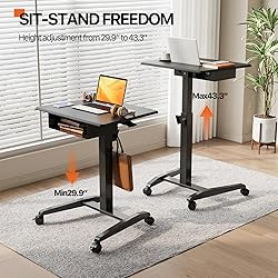 JOY worker Height Adjustable Rolling Laptop Desk