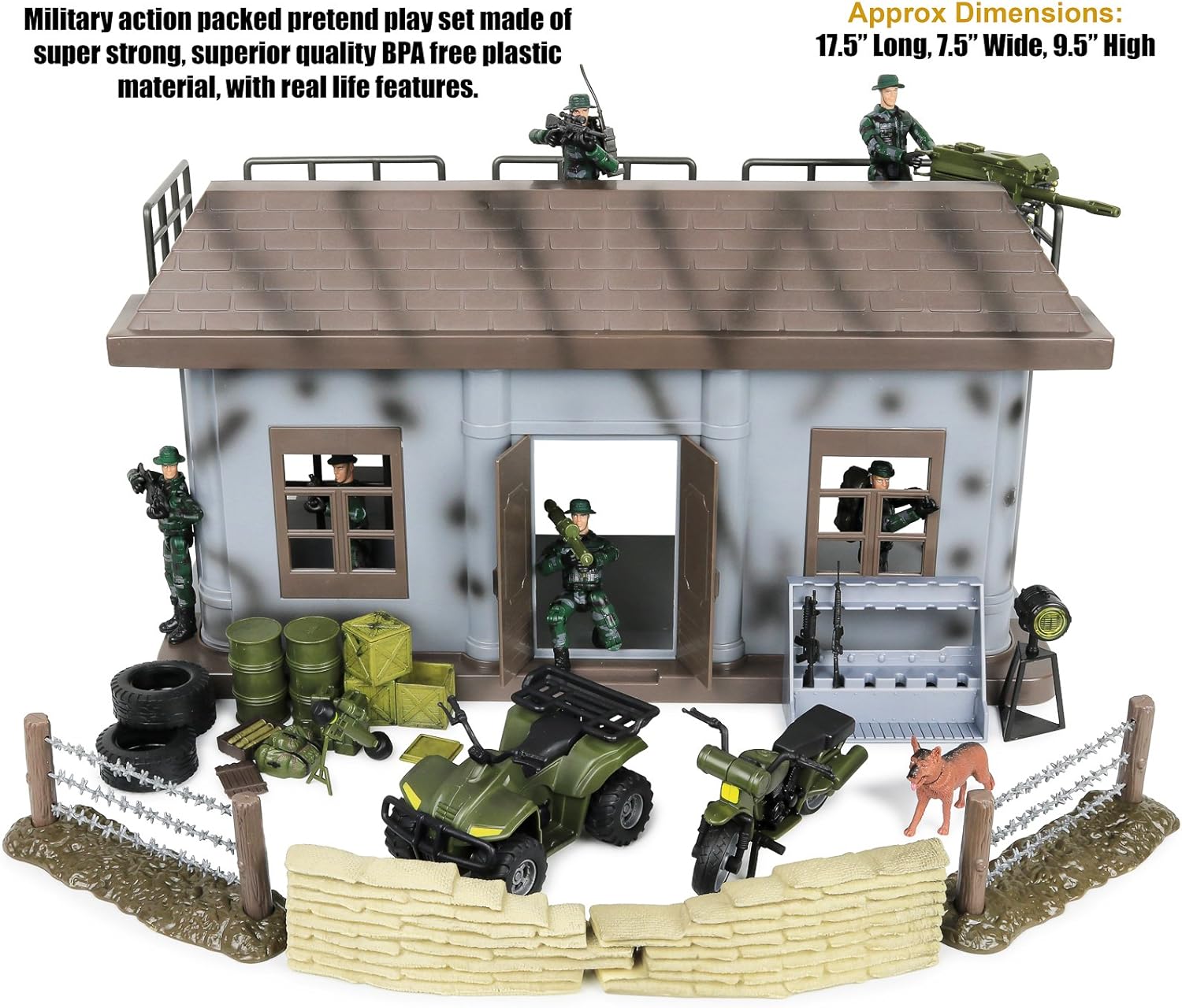 Click N Play Military Multi Level Command Center Headquarters 51 Piece Play Set With Accessories Amazon Co Uk Toys Games
