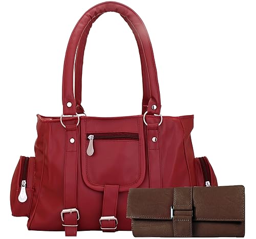 Lady Bar Stylish Shoulder Bag(Maroon-Brown)