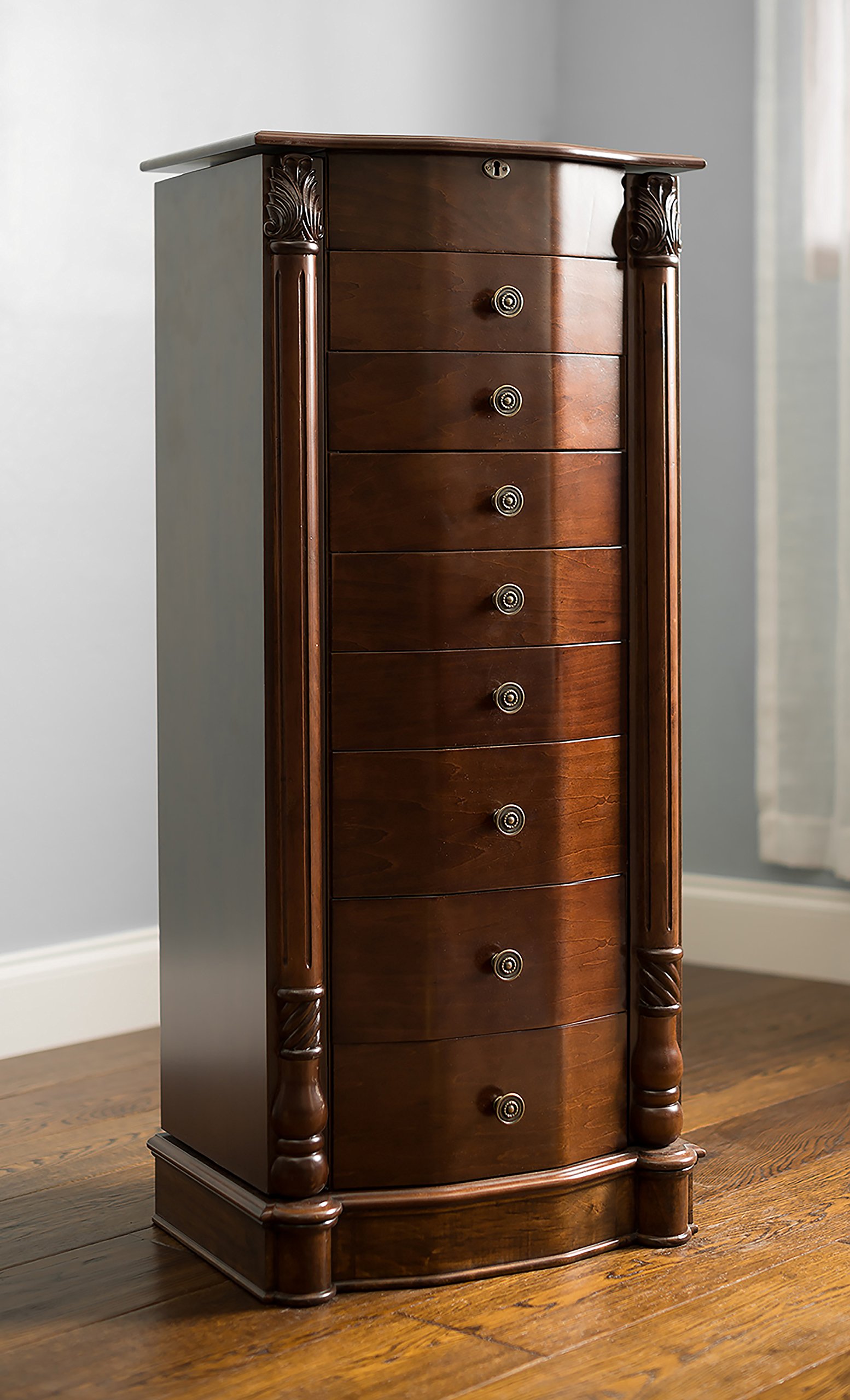 Hives and Honey 6008516 Louis Walnut Jewelry Armoire