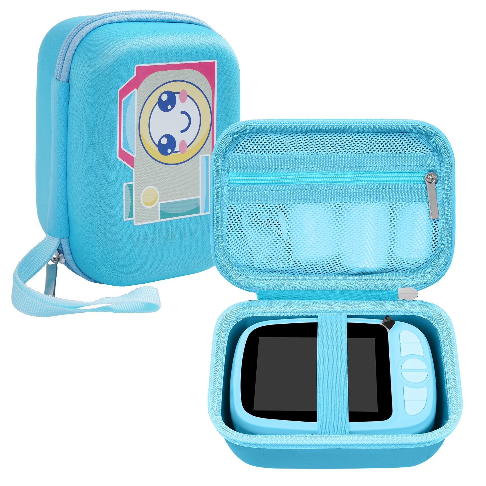 Misilmp Kids Instant Camera Case, Carrying Bag with Inner Pocket Compatible with YORKOO/CAMCLID/CHRERNA/OPERHOO Print Camera Shell, Kids Camera Photo Paper Accessories Organizer Blue (Only Case)