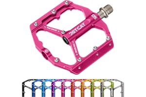 JETCAT Mountain Bike Pedals Flat - MTB Pedals Flat, Bicycle Pedals, Road Bike Pedals, BMX Pedals, for BMX MTN Road Gravel EBi