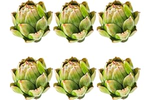 Meiwlong 6Pcs Small Green Faux Artichokes Fake Artichokes Artificial Vegetables and Fake Fruits Artichoke Bowl Filler for Home Kitchen Centerpiece Tabletop Decorations