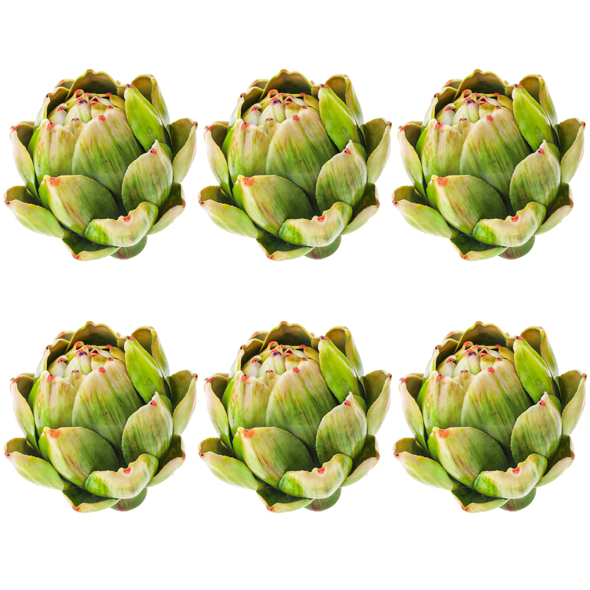 Meiwlong 6pcs Small Green Artificial Artichokes,Fake Fruit for Decoration,Realistic Faux Artichoke Decor