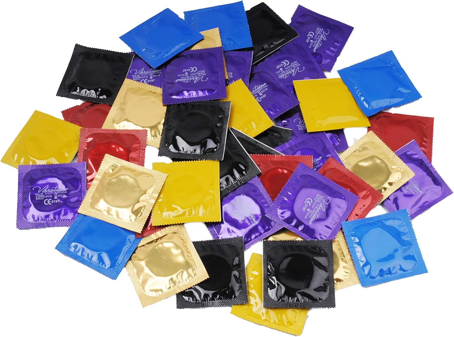 VIBRATISSIMO Fruit Coloured Condoms 50-Pack I Feel-Real & Extra Lubricated I for Men I Resealable Condoms Bag I Ultra-Thin I w=55mm - Image 4