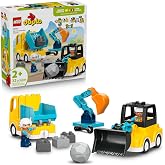 LEGO DUPLO Town 3 in 1 Construction Vehicles 10475 | Building Toys for Boys &amp; Girls, Ages 2+, Develops Fine Motor Skills, Fun Play Features, 22 Pieces, Gift for Toddlers