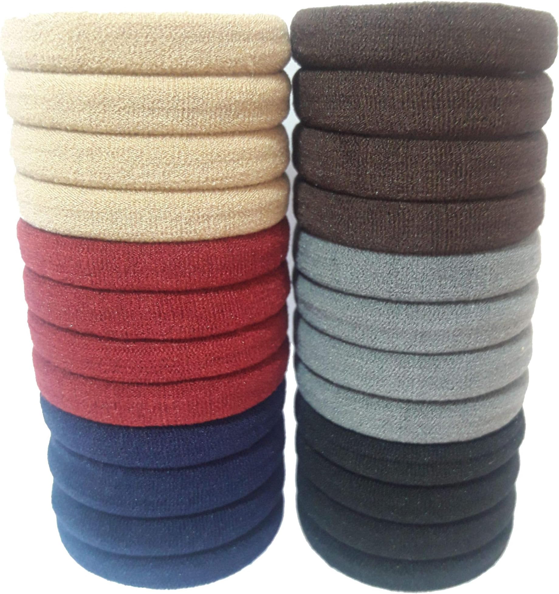 24Pcs 40mm 1.5" 6 Color Mixed Hair Ponytail Holders Rubber Bands Elastics Girl Women Tie Gum Headband Hair Accessories Elastic Hair Bands (Mixed 1.5")
