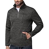 ZITY Men's Quarter Zip Pullover Mock Neck Fleece Lined Thermal Sweatshirt with Pocket Polo Sweaters